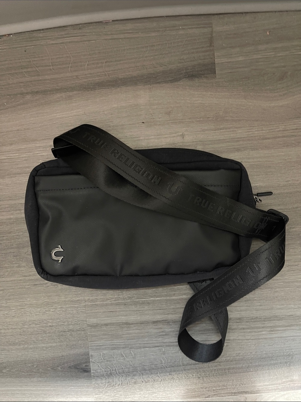 True Religion Black Belt Sling Bag
